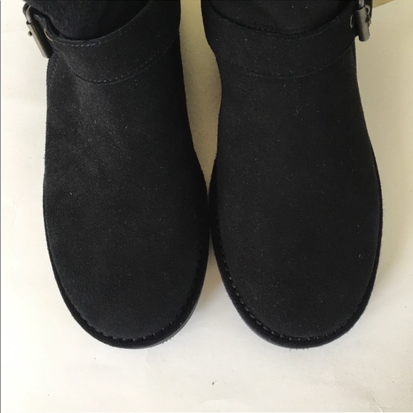 NEW UGG AUSTRALIA black suede wool warm boots 7/38 - Picture 5 of 6